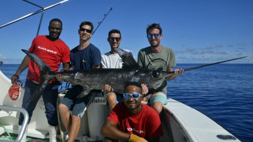 Swordfish and the team - www.rodfishingclub.com - Rodrigues - Mauritius - Indian Ocean