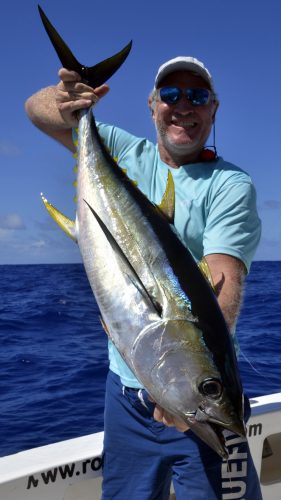 Thon jaune en peche a la traine par Nanou - www.rodfishingclub.com - Rodrigues - Maurice - Océan Indien