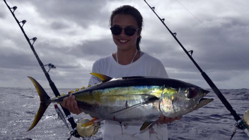 Thon jaune en peche a la traine par Zoe - www.rodfishingclub.com - Rodrigues - Maurice - Océan Indien